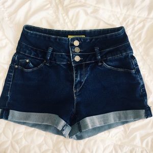 high-waisted jean shorts